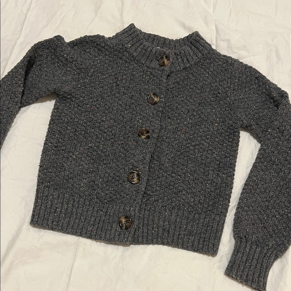 GAP Charcoal Button-Up Cardigan